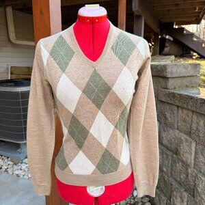 Brooks Brothers 100% Merino Wool Argyle Sweater